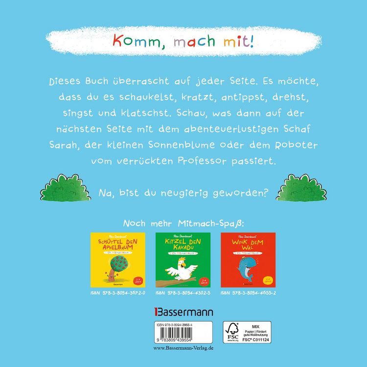Schaukel das Schaf - Ein Mitmachbuch zum Schütteln, Schaukeln, Pusten, Klopfen und sehen, was dann passiert. Von 2 bis 4 Jahren