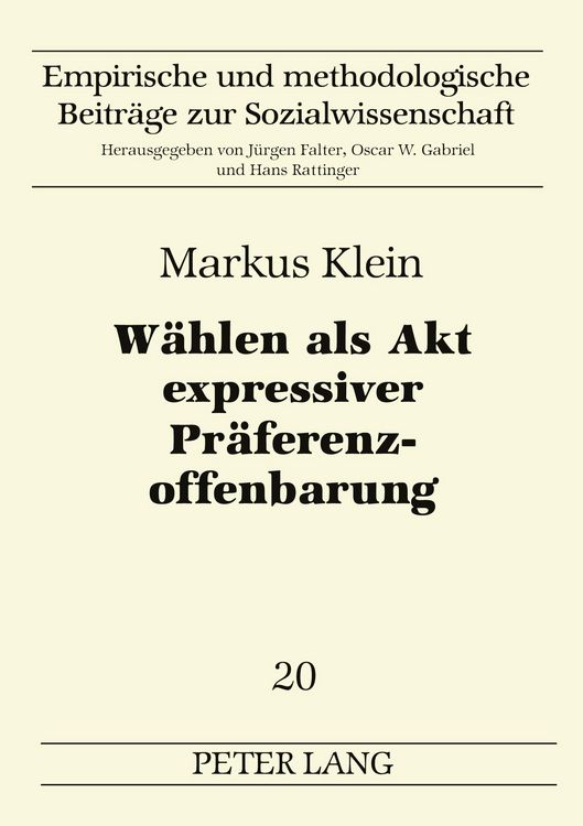 Produktbild: W&auml;hlen als Akt expressiver Pr&auml;ferenzoffenbarung