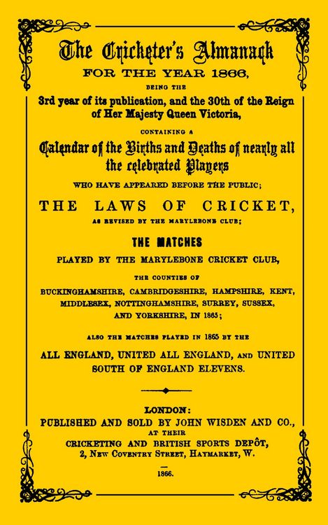 Produktbild: Wisden Cricketers' Almanack 1866