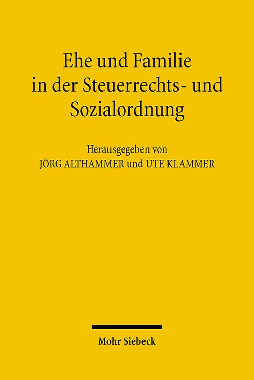 Produktbild: Ehe und Familie in der Steuerrechts- und Sozialordnung