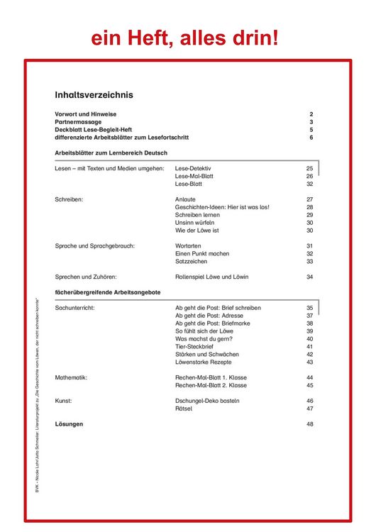 Produktbild: Literaturprojekt zu Die Geschichte vom L&ouml;wen, der nicht schreiben konnte
