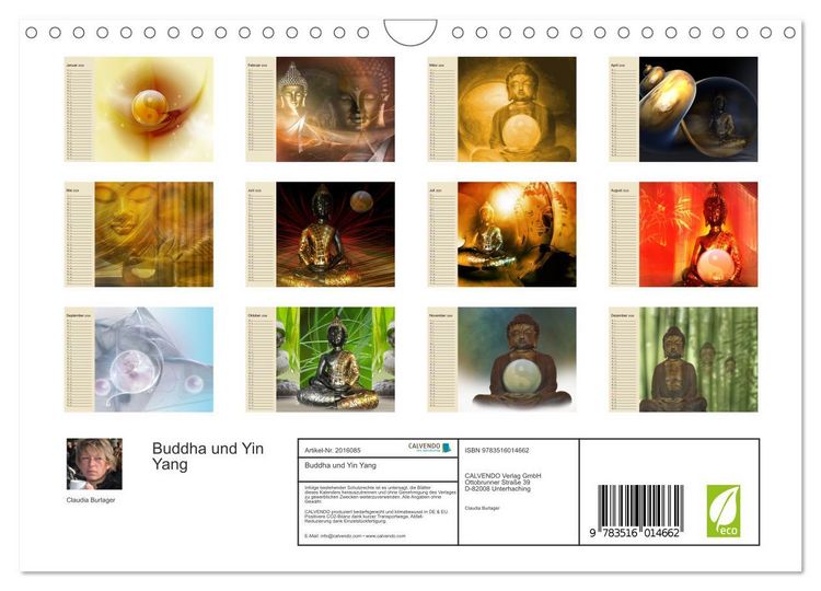Produktbild: Buddha und Yin Yang (Wandkalender 2026 DIN A4 quer), CALVENDO Monatskalender