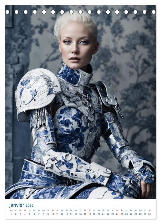 Produktbild: Muses de Porcelaine (Calendrier de bureau 2026 DIN A5 horizontal), CALVENDO calendrier mensuel