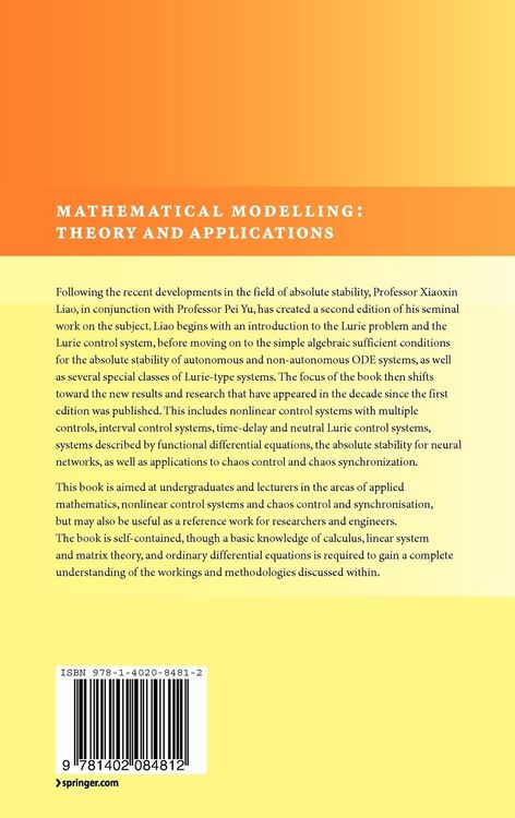 Produktbild: Absolute Stability of Nonlinear Control Systems