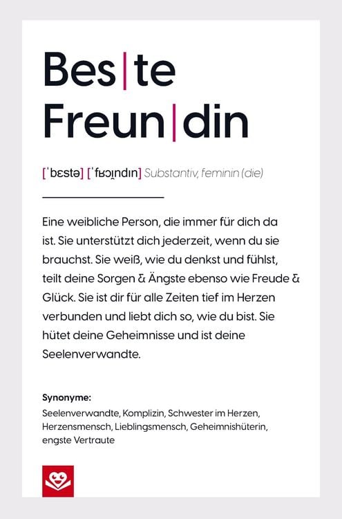 Produktbild: Definition Beste Freundin: Das perfekte Geschenk f&uuml;r deine Seelenverwandte