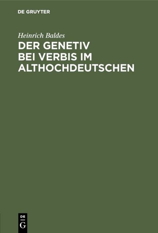 Produktbild: Der Genetiv bei verbis im Althochdeutschen