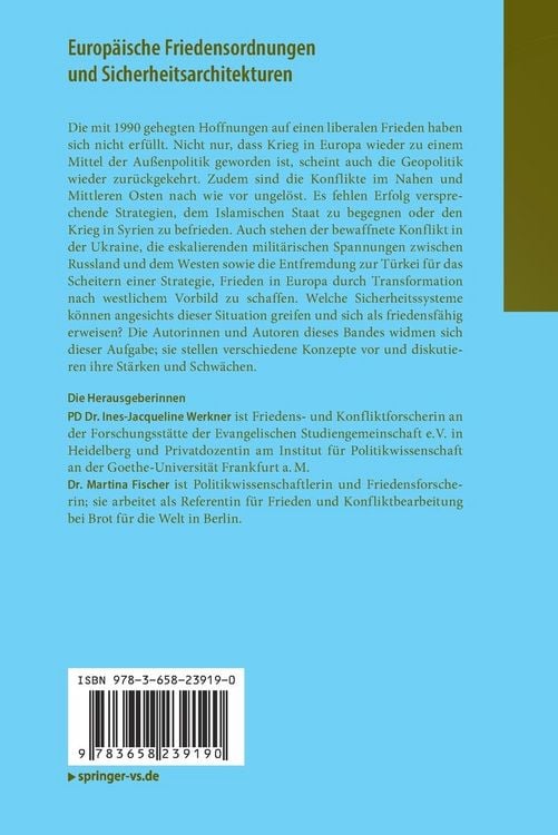 Produktbild: Europ&auml;ische Friedensordnungen und Sicherheitsarchitekturen