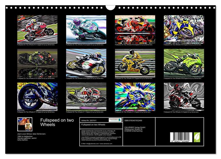 Produktbild: Fullspeed on two Wheels (Wandkalender 2026 DIN A3 quer), CALVENDO Monatskalender