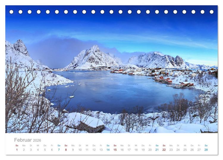 Produktbild: Norwegen - der hohe Norden (Tischkalender 2026 DIN A5 quer), CALVENDO Monatskalender