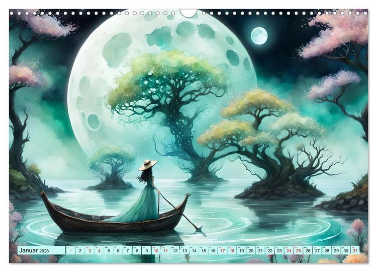 Produktbild: Naturzauberinnen im Mondschein (Wandkalender 2026 DIN A3 quer), CALVENDO Monatskalender