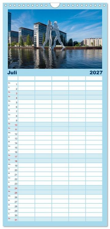 Produktbild: Familienplaner 2027 - Bootscharter nach Berlin mit 5 Spalten (Wandkalender, 21 x 45 cm) CALVENDO