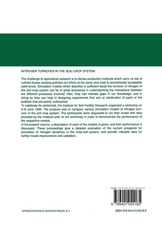 Produktbild: Nitrogen Turnover in the Soil-Crop System