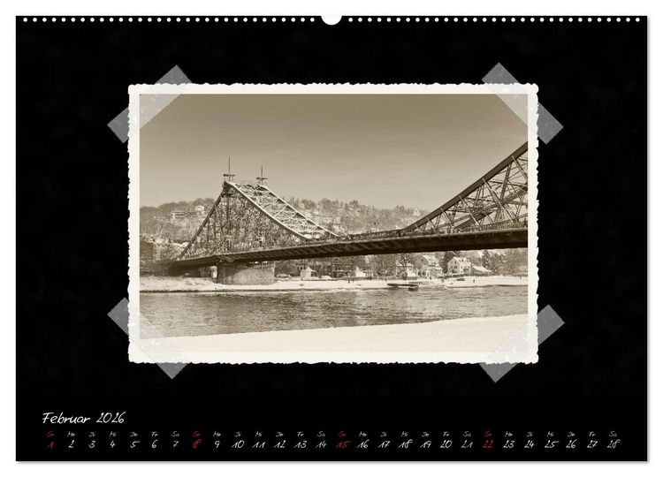 Produktbild: Dresden - Ein Kalender mit Fotografien wie aus einem alten Fotoalbum (hochwertiger Premium Wandkalender 2026 DIN A2 quer), Kunstdruck in Hochglanz