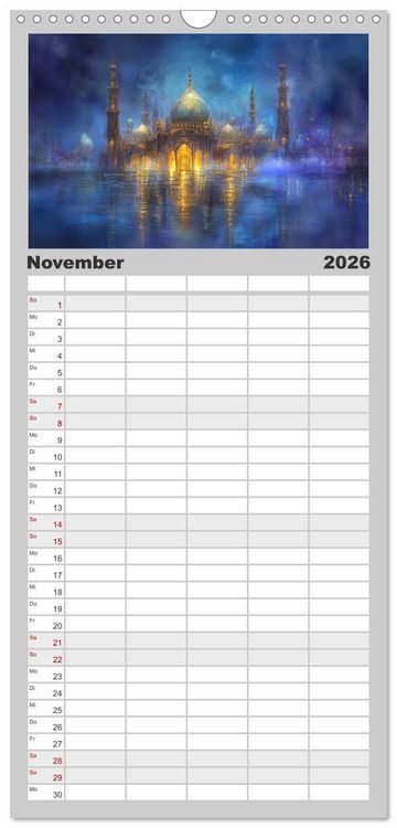 Produktbild: Familienplaner 2026 - Visionen aus 1001 Nacht mit 5 Spalten (Wandkalender, 21 x 45 cm) CALVENDO
