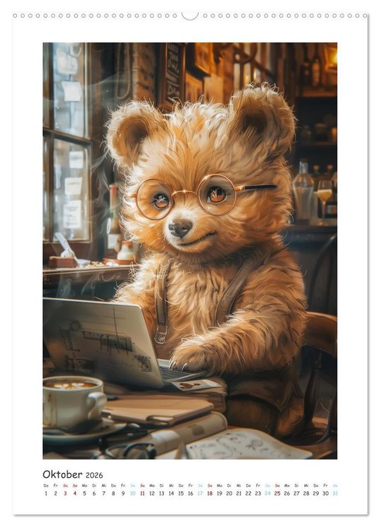 Produktbild: Taddy&acute;s Abenteuer (Wandkalender 2026 DIN A2 hoch), CALVENDO Monatskalender