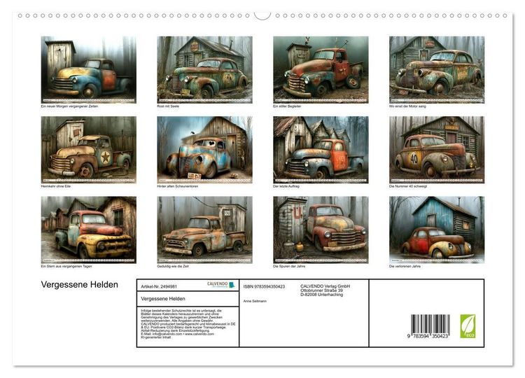 Produktbild: Vergessene Helden (hochwertiger Premium Wandkalender 2027 DIN A2 quer), Kunstdruck in Hochglanz