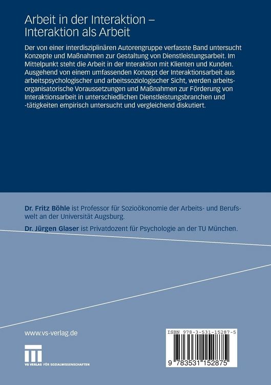 Produktbild: Arbeit in der Interaktion - Interaktion als Arbeit