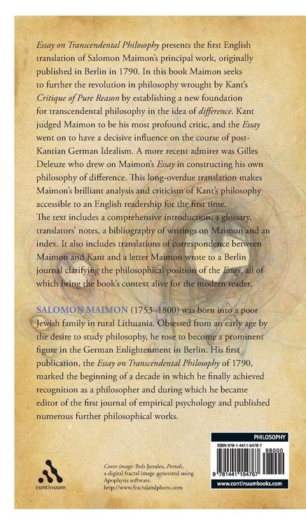 Produktbild: Essay on Transcendental Philosophy