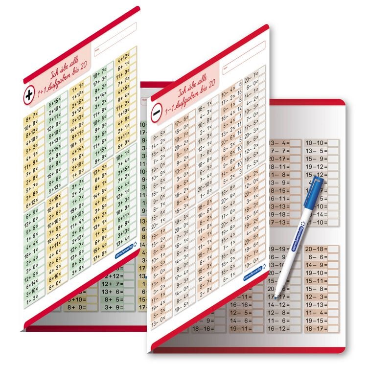Produktbild: Ich übe alle Additionsaufgaben und Subtraktionsaufgaben im Zahlenraum bis 20 mit Stift