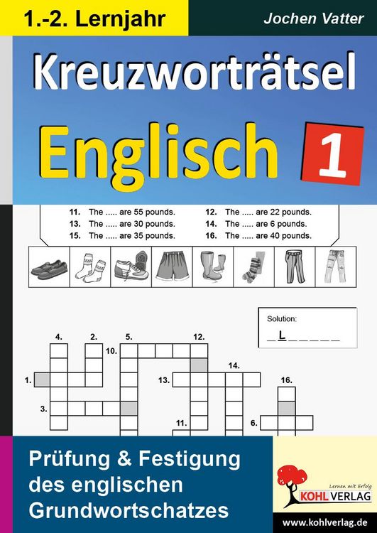 Produktbild: Kreuzwortr&auml;tsel Englisch / 1.-2. Lernjahr