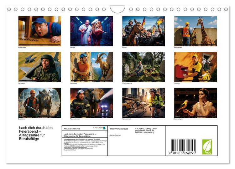 Produktbild: Lach dich durch den Feierabend &ndash; Alltagssatire f&uuml;r Berufst&auml;tige (Wandkalender 2026 DIN A4 quer), CALVENDO Monatskalender
