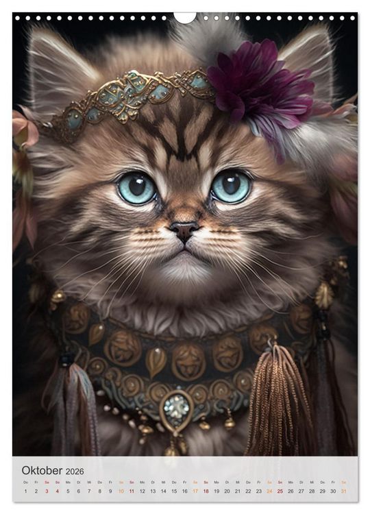 Produktbild: Boho Katzenbabys (Wandkalender 2026 DIN A3 hoch), CALVENDO Monatskalender
