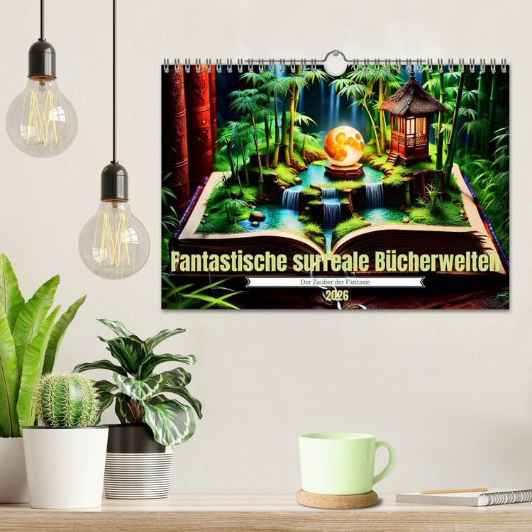 Produktbild: Fantastische surreale B&uuml;cherwelten (Wandkalender 2026 DIN A4 quer), CALVENDO Monatskalender