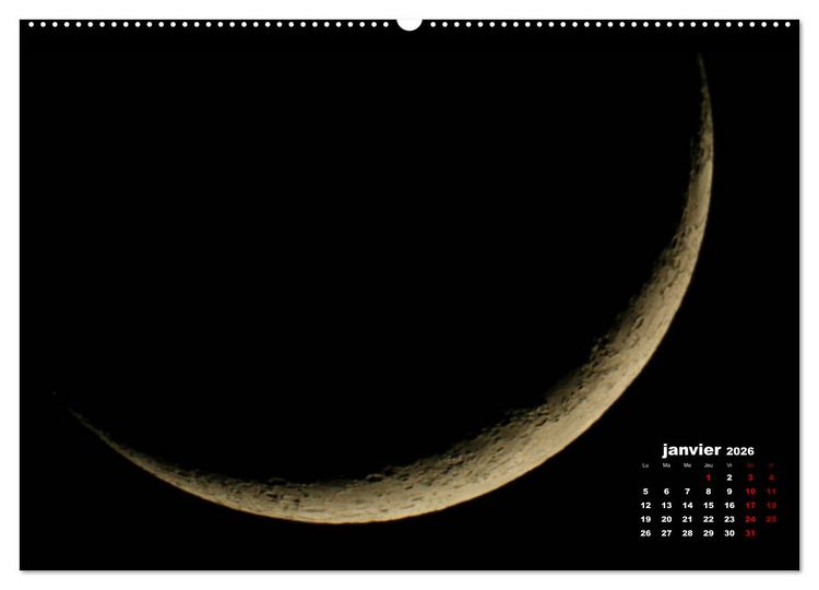 Produktbild: Phases de la lune (Calendrier mural 2026 DIN A2 vertical) calendrier de bureau