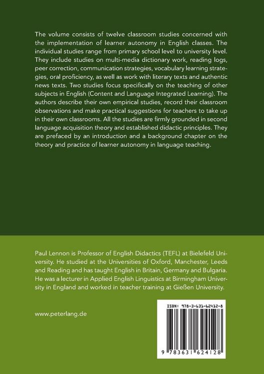 Produktbild: Learner Autonomy in the English Classroom