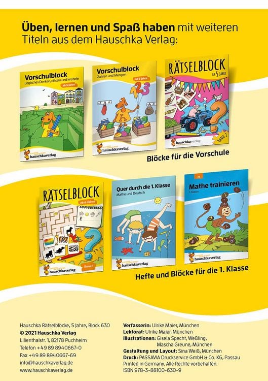 Rätselblock ab 5 Jahre - Band 1