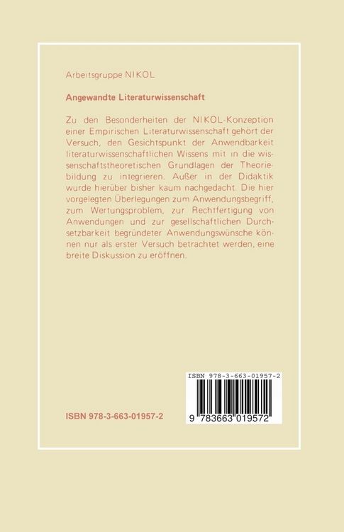 Produktbild: Angewandte Literaturwissenschaft