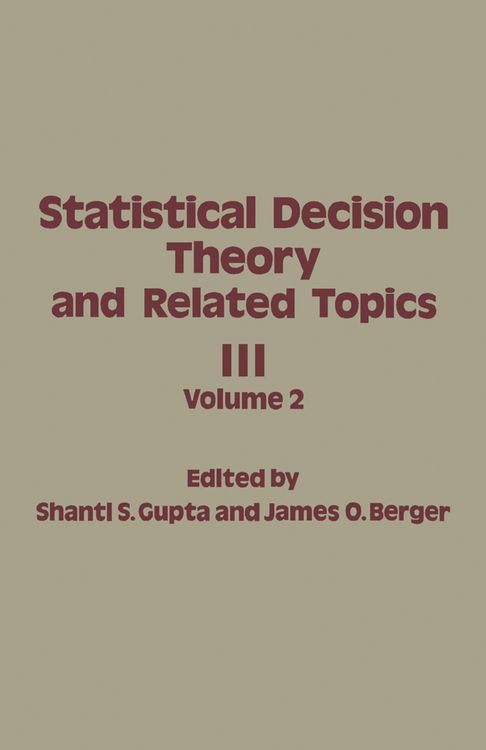 Produktbild: Statistical Decision Theory and Related Topics III