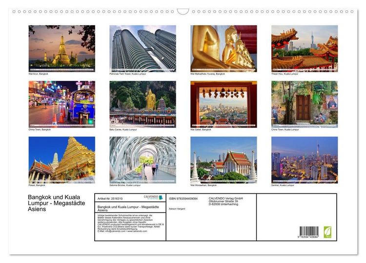 Produktbild: Bangkok und Kuala Lumpur - Megast&auml;dte Asiens (Wandkalender 2027 DIN A2 quer), CALVENDO Monatskalender