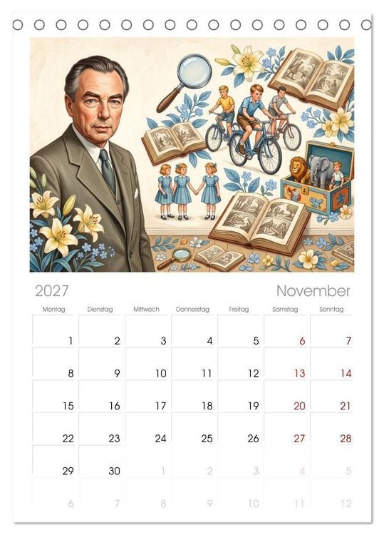 Produktbild: Tischplaner 2027 - Literarische Stimmen ihrer Zeit (A5 Tischkalender zum Aufstellen) CALVENDO