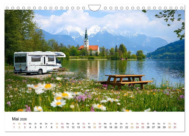 Produktbild: Wohnmobil grenzenlos (Wandkalender 2026 DIN A4 quer), CALVENDO Monatskalender