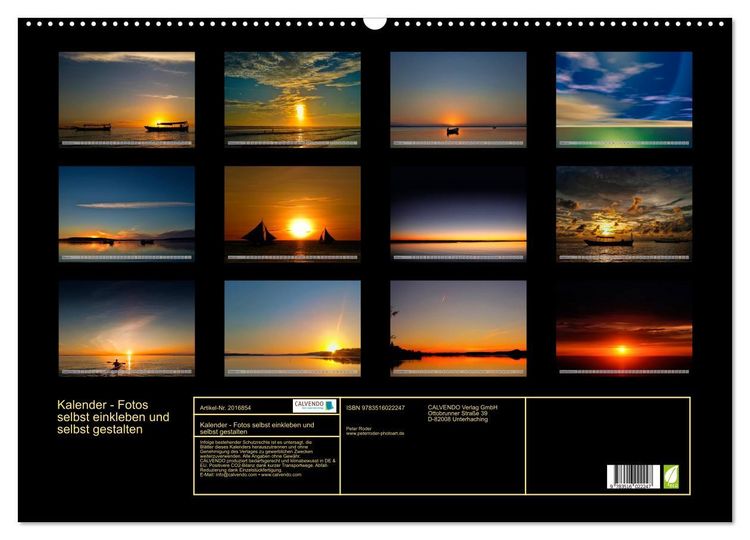 Produktbild: Kalender - Fotos selbst einkleben und selbst gestalten (Wandkalender 2026 DIN A2 quer), CALVENDO Monatskalender
