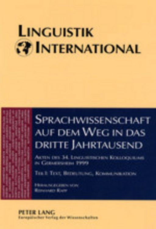 Produktbild: Sprachwissenschaft auf dem Weg in das dritte Jahrtausend / Linguistics on the Way into the Third Millennium
