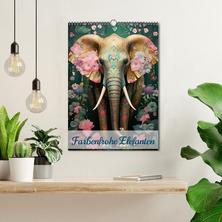 Produktbild: Farbenfrohe Elefanten (Wandkalender 2026 DIN A3 hoch), CALVENDO Monatskalender