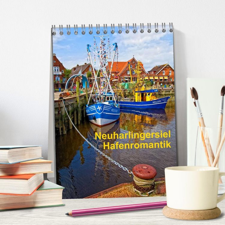 Produktbild: Neuharlingersiel Hafenromantik / Planer (Tischkalender 2026 DIN A5 hoch), CALVENDO Monatskalender