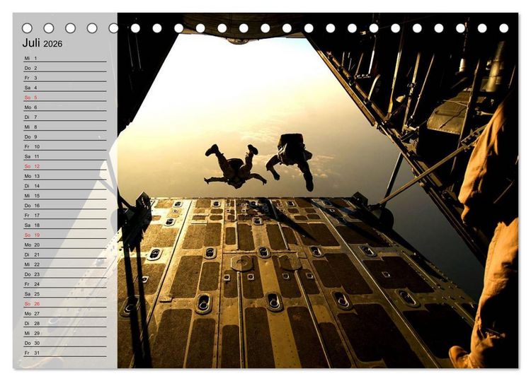 Produktbild: Fallschirmspringer. Absprung der U.S. Navy Seals (Tischkalender 2026 DIN A5 quer), CALVENDO Monatskalender