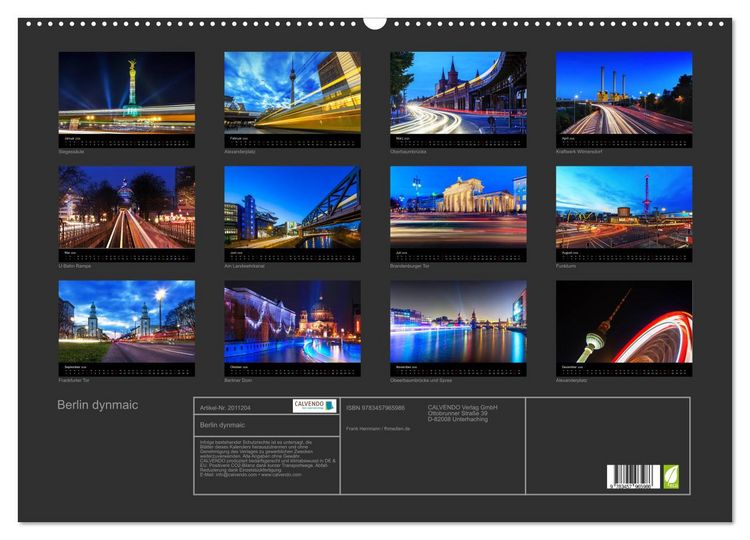 Produktbild: Berlin dynmaic (Wandkalender 2026 DIN A2 quer), CALVENDO Monatskalender