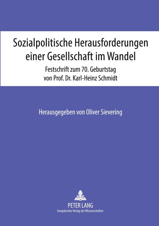 Produktbild: Sozialpolitische Herausforderungen einer Gesellschaft im Wandel