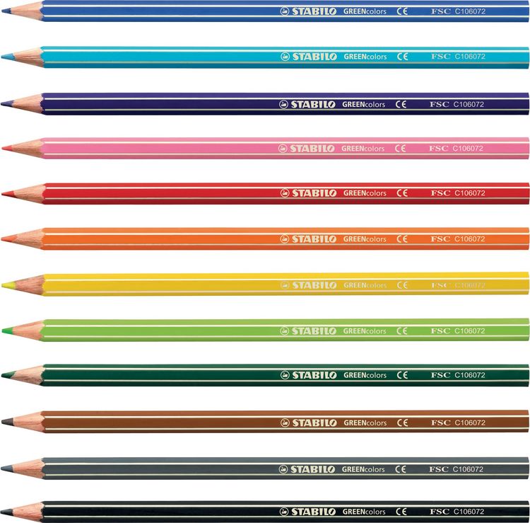 Produktbild: STABILO Umweltfreundlicher Buntstift - STABILO GREENcolors - 12er Pack - 12 verschiedene Farben