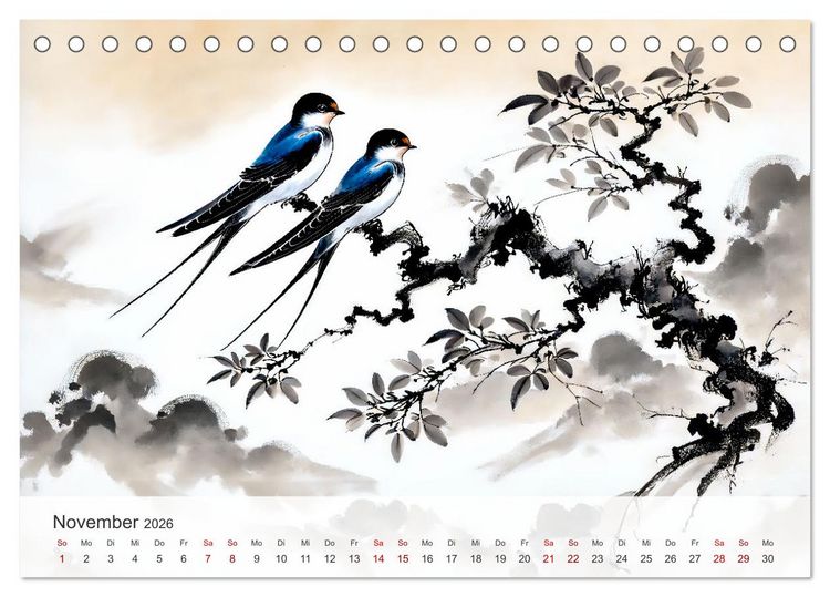 Produktbild: Das Leben der Schwalben - Getragen von Wind und Freiheit (Tischkalender 2026 DIN A5 quer), CALVENDO Monatskalender