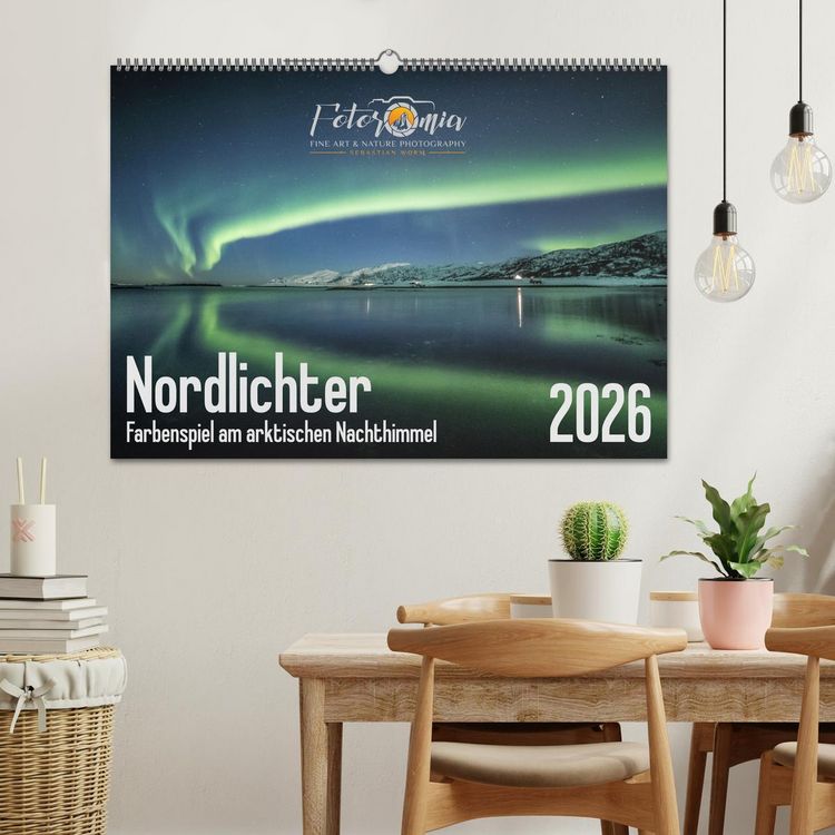 Produktbild: Nordlichter - Farbenspiel am arktischen Nachthimmel (Wandkalender 2026 DIN A2 quer), CALVENDO Monatskalender