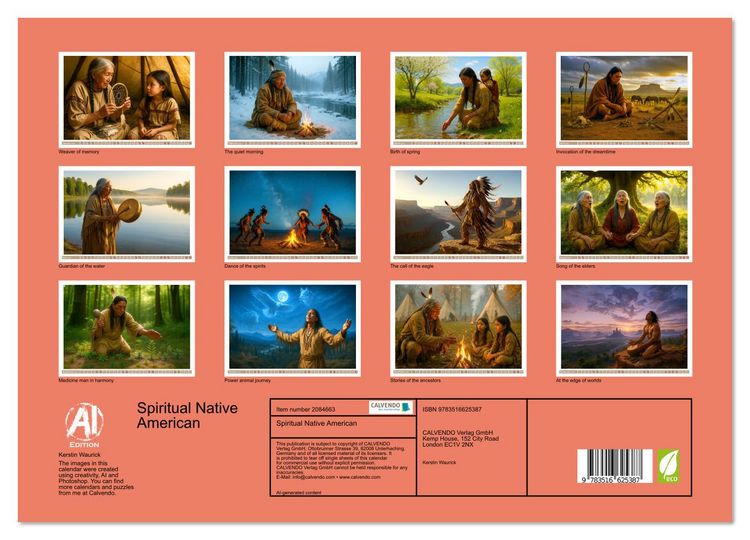 Produktbild: Spiritual Native American (High Quality Premium Wall Calendar 2026 DIN A2 landscape),CALVENDO 12 Month Wall Calendar