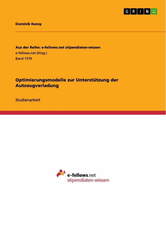 Produktbild: Optimierungsmodelle zur Unterst&uuml;tzung der Autozugverladung