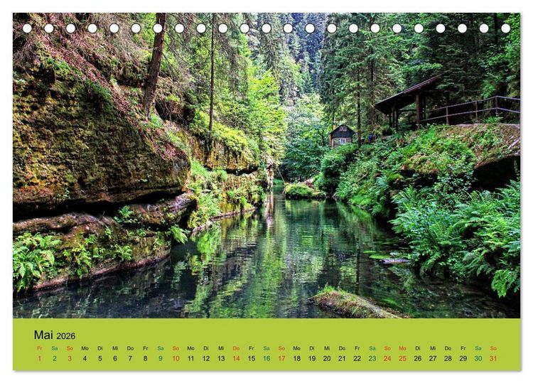 Produktbild: Im Elbsandstein - S&auml;chsisch-b&ouml;hmische Schweiz (Tischkalender 2026 DIN A5 quer), CALVENDO Monatskalender