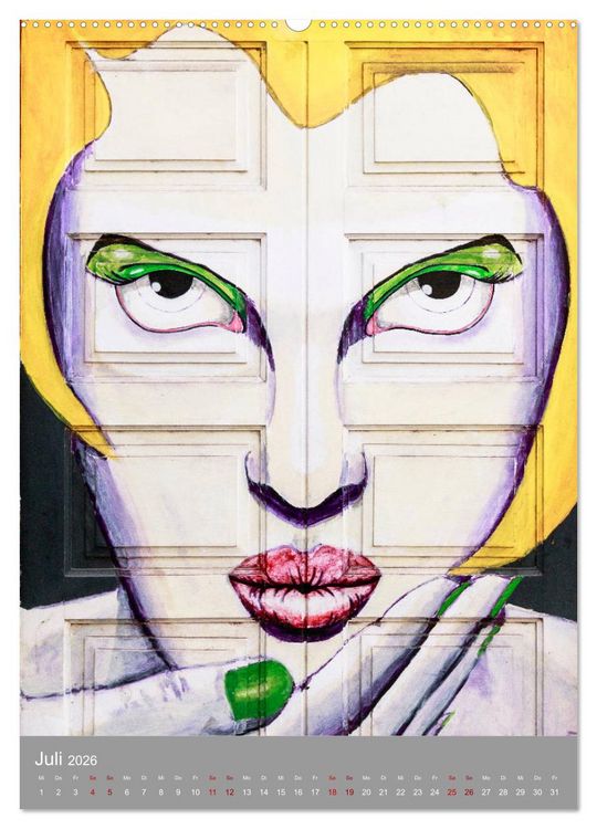 Produktbild: Street Art - Funchals T&uuml;ren der Phantasie (hochwertiger Premium Wandkalender 2026 DIN A2 hoch), Kunstdruck in Hochglanz