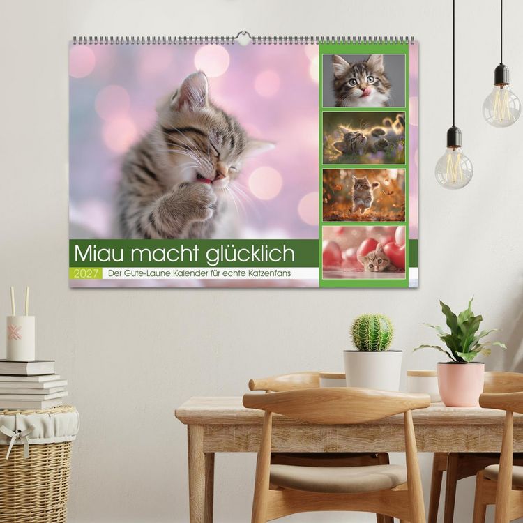 Produktbild: Miau macht gl&uuml;cklich (Wandkalender 2027 DIN A2 quer), CALVENDO Monatskalender